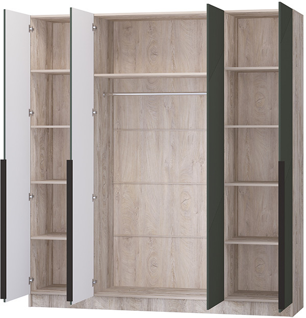 Шкаф Авис 2,0, Дуб эндгрейн/Грин