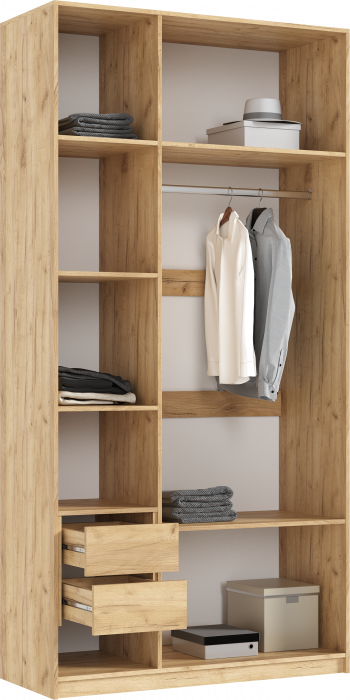 Марвэл Шкаф 3-х створчатый 1200, Браш Графит, Дуб Крафт