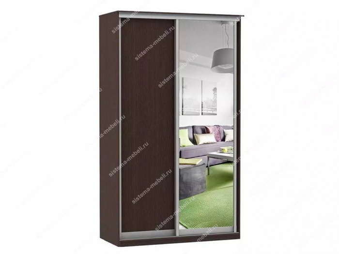 Шкаф купе Модерн 1190х450 2-х дверный зеркало венге