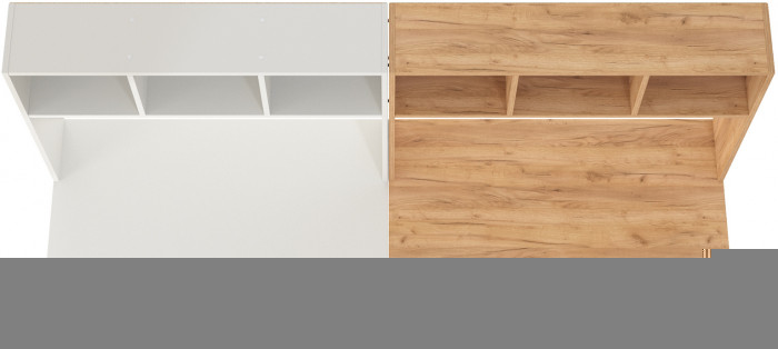 компьютерный стол Комфорт 12.77F + компьютерный стол Комфорт 12.77F, белый шагрень/дуб крафт золотой