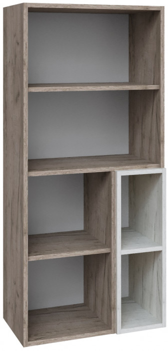 Шкаф-пенал настенный Альберо, Крафт серый/Крафт белый