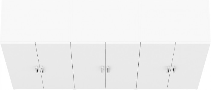 Три Шкафа С-МД-СК9Ш к компьютерному столу С-МД-СК9, цвет белый шагрень, ШхГхВ 210х45х160 см.