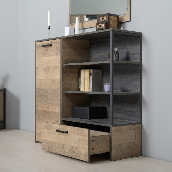 Трувор Гостиная 021, цвет дуб гранж песочный/интра, ШхГхВ 303,6х45,4х210 см., универсальная сборка