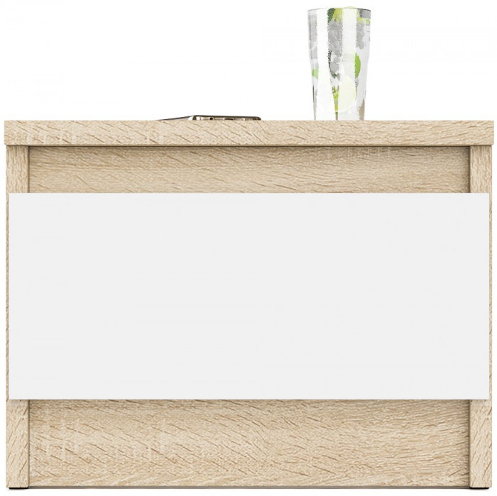 Мори Тумба прикроватная ТПМ400.1, цвет дуб сонома/белый, ШхГхВ 40,4х34,6х30 см.