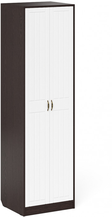 Прихожая П-6 Компоновка № 31, цвет венге/фасады МДФ белое дерево фрезеровка прованс, ШхГхВ 200х50х210 см., универсальная сборка