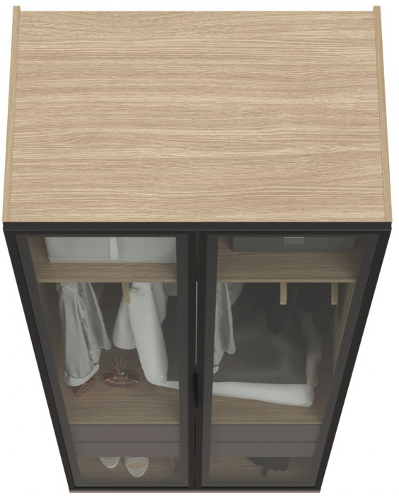 Амьен Шкаф-витрина 16.395, плейн/веллюто капучино