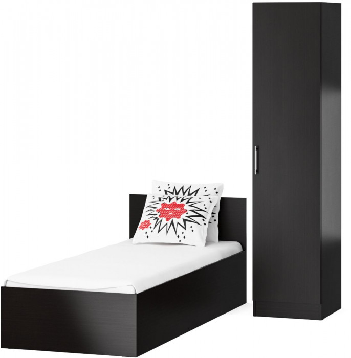 Кровать 0800 + Пенал Стандарт, венге