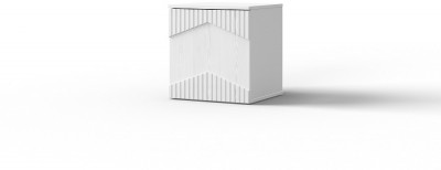 Тумба прикроватная (правое исп.) "Оливия" - Белый текстурный/Ясень белый