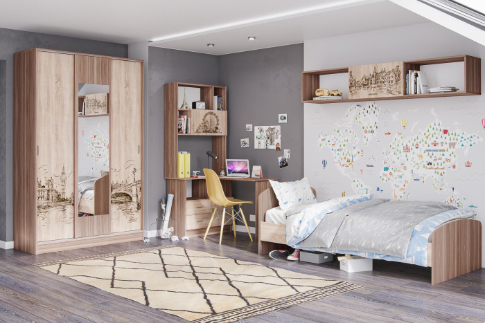 Подростковая Орион, набор 2, Ясень шимо/Дуб сонома