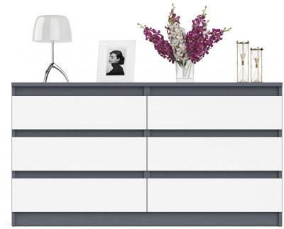 Мори Комод МК1380.6, цвет графит/белый, ШхГхВ 138х41х73 см.