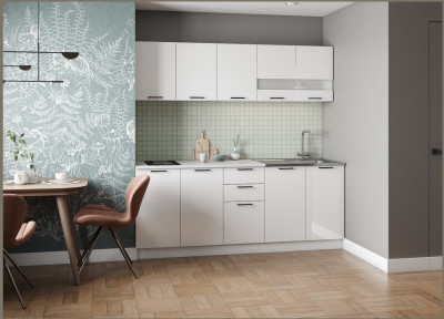 Кухонный гарнитур ЛДСП Дуся 2000, Бунратти / Белый бриллиант/Белый