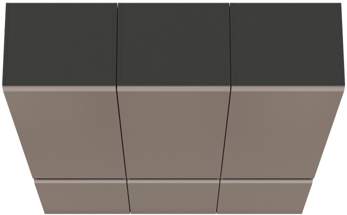 Сидней 13.200 Шкаф 3 штуки, корпус: антрацит/фасады: МДФ веллюто капучино