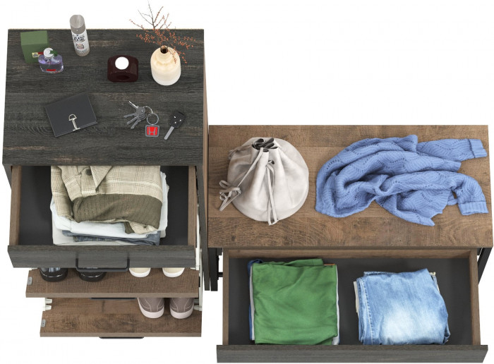 Трувор 13.241.03 Тумба для обуви + 13.241.06 Тумба для обуви, дуб гранж песочный/интра