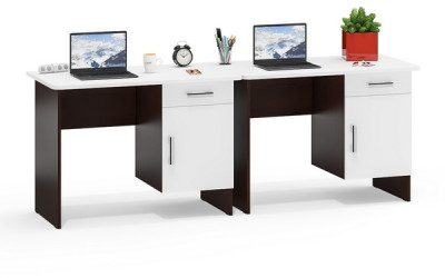 Два стола письменных С-МД-1-09, венге/белый шагрень