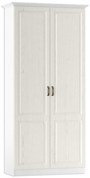 Ливерпуль Шкаф для одежды + карниз, ясень ваниль/белый