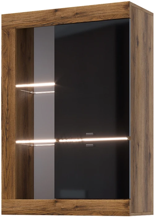 Прага Модульная Гостиная, вариант №3, Дуб Делано/Черный глянец