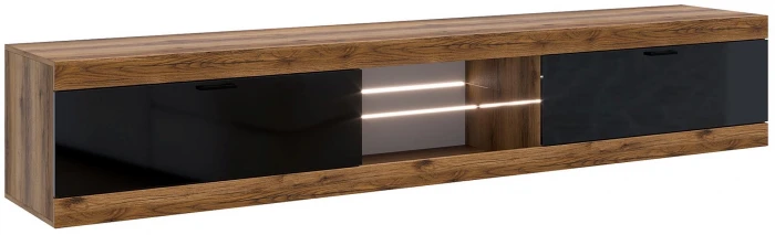 Прага Модульная Гостиная, вариант №3, Дуб Делано/Черный глянец