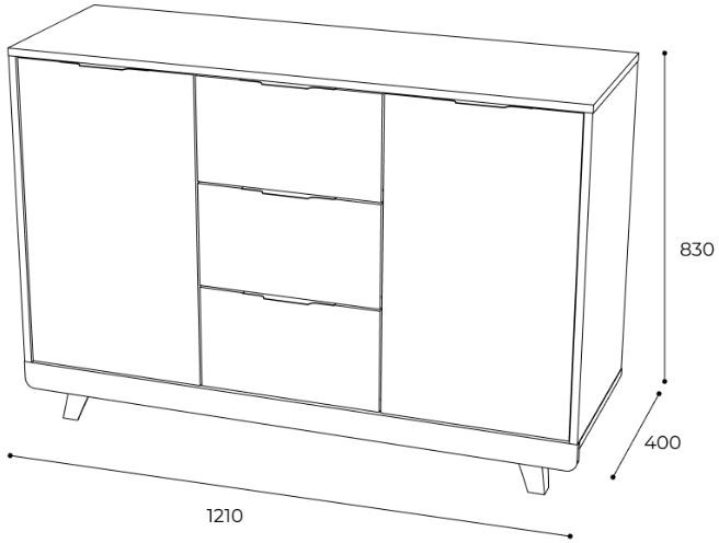 Комод "Мегаполис" КМ-15 Дуб каньон/фотопечать "Аква"