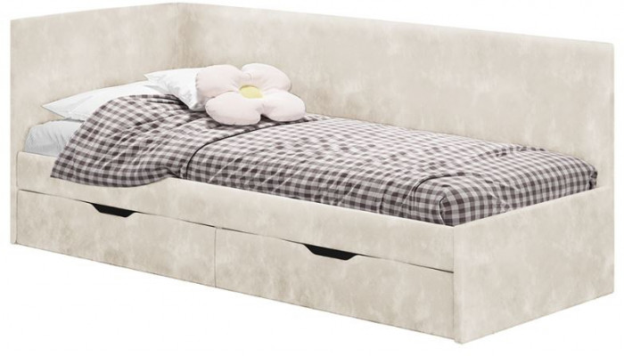 Кровать односпальная "Лео" КР-49 Белый/Мокко