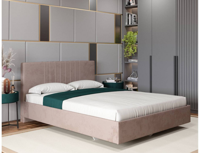 Кровать с латами Соло 160*200, Коричневый, бежевый