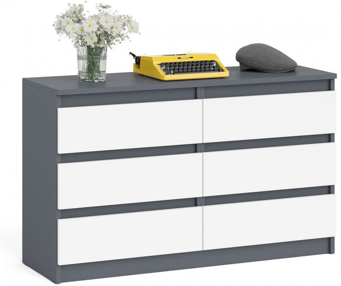 Мори Комод МК1200.6, графит/белый
