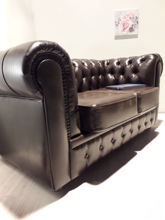Диван Честер 2- х местный, коричневый