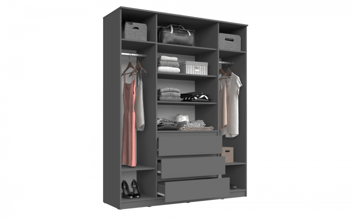 Челси Шкаф 1600 (Белый глянец, Дуб Сонома)