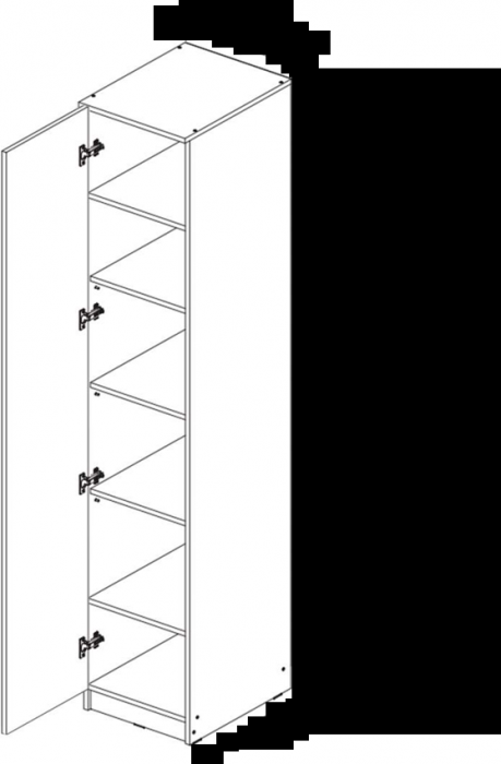 Челси Пенал 1 створка (Белый глянец, Дуб Сонома)