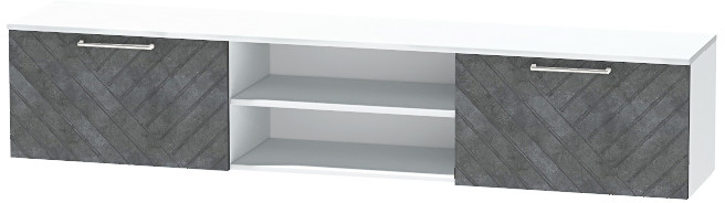 Тумба-2 под ТВ подвесная "Иннэс-7", Белый/Бетон графит
