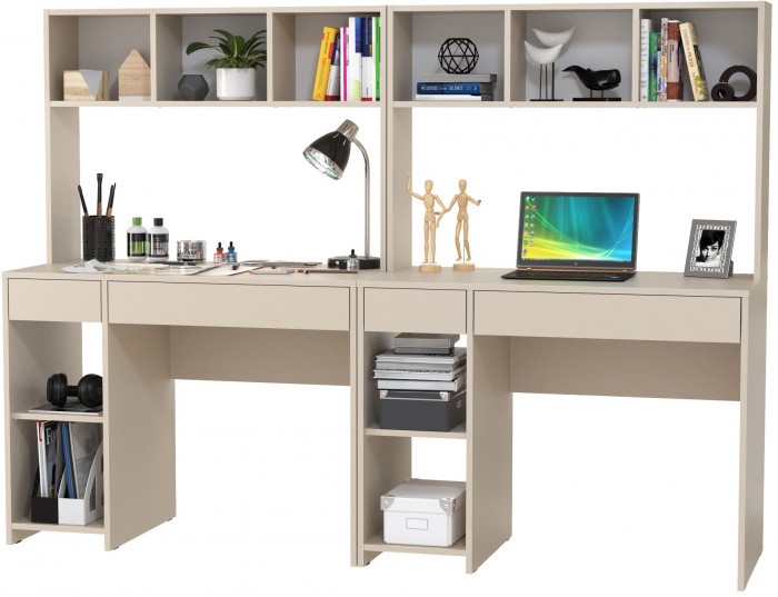 компьютерный стол Комфорт 12.77F + компьютерный стол Комфорт 12.77F, сатин