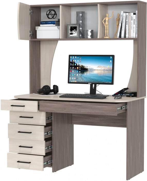 Стол рабочий 6-0606бод.тем/св Сигма, цвет бодега тёмный/бодега светлый, ШхГхВ 120,5х60,5х166 см., НЕ универсальная сборка