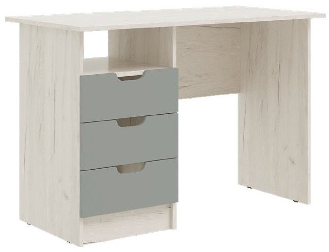 Юниор-4 Стол с ящиками (Шарли пинк, Крафт белый)