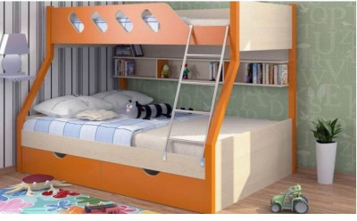 Дельта-20.02 Детская двухъярусная кровать, Оранжевый
