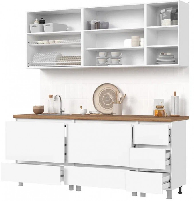 Кухня Хелен 2,0 белый супермат, белый/белый