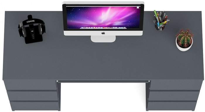 Мори Стол компьютерный МС-2, цвет графит, ШхГхВ 135,4х50х76,6 см.