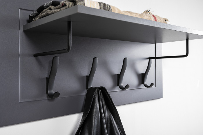 Остин Прихожая 29, цвет серый графит/дуб крафт золотой, ШхГхВ 240х54,3х229,6 см., универсальная сборка