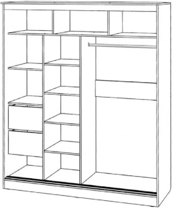 Шкаф-купе Элегант 3 1500 (Дуб Сонома)