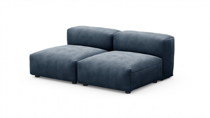 Сдвоенная дополнительная секция Фиджи (малая) Cilium Indigo 168*116*62 см, Синий Вельвет Нераскладной Фиеста
