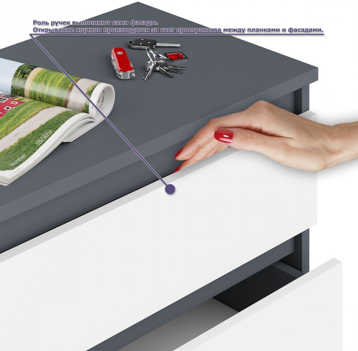 Мори Стол компьютерный МС-1 левый + Комод МК1200.4 + Полка 900, цвет графит/белый, ШхГхВ 210,4х50х209,6 см., НЕ универсальная сборка