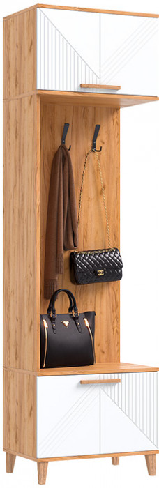 Шкаф с вешалками Ирис, Крафт золотой/Браш вайт