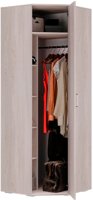 "Белла" шкаф угловой (750х2120х750) ясень белый