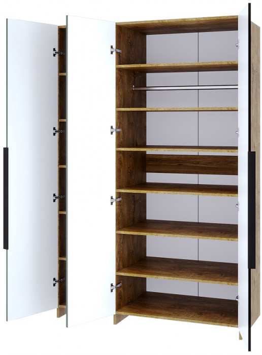 Шкаф 3-х дверный "Монтале" - Дуб канзас/Зеленый матовый