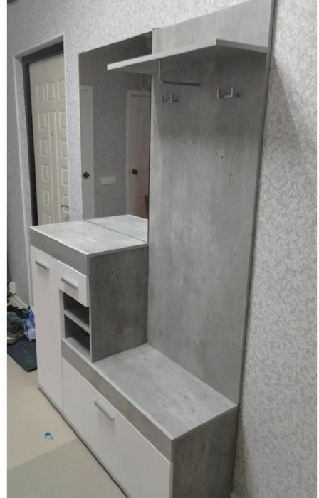 Прихожая Инстайл, бетон/белый