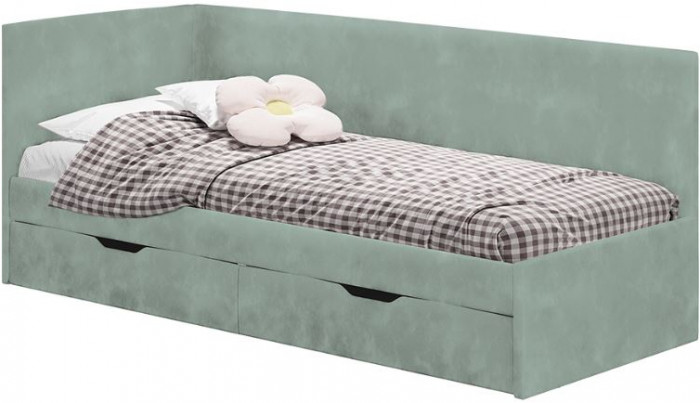 Кровать односпальная "Лео" КР-49 Белый/Эвкалипт