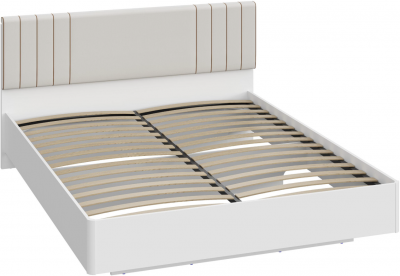 Кровать парящая 140 КР-411-16-14 с ортопед основанием, Белый/Ткань MARBEL 103