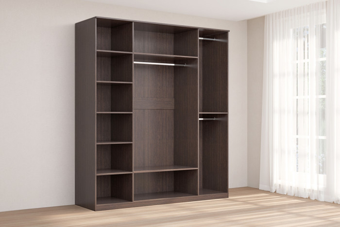 Кэт-4 Шкаф 4 створки/Зеркало, Венге