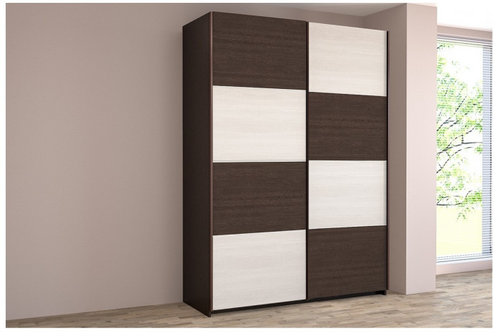 Шкаф-купе Иннэс-5 1400 Ф1/Ф1, Белый глянец