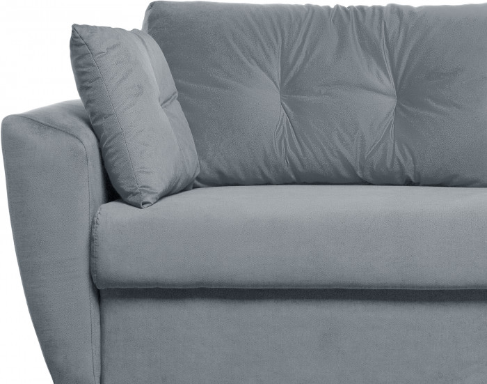 Диван еврокнижка Амстердам 160 ЛЮКС 12 ВЕЛЮР СЕРЫЙ