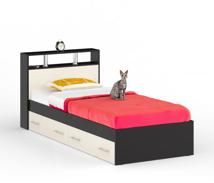 Камелия Кровать с ящиками 0900, венге/дуб лоредо