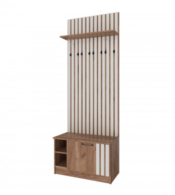 Кано Тумба с вешалкой 800 КПТВ-2 дуб крафт табачный/дуб крафт белый